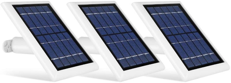 Photo 1 of Wasserstein 2W 6V Solar Panel with 13POINT 1ft/4m Cable Compatible with Arlo Ultra/Ultra 2, Arlo Pro 3/Pro 4, & Arlo Floodlight ONLY (3-Pack, White) (NOT Compatible with Arlo Essential Spotlight)
