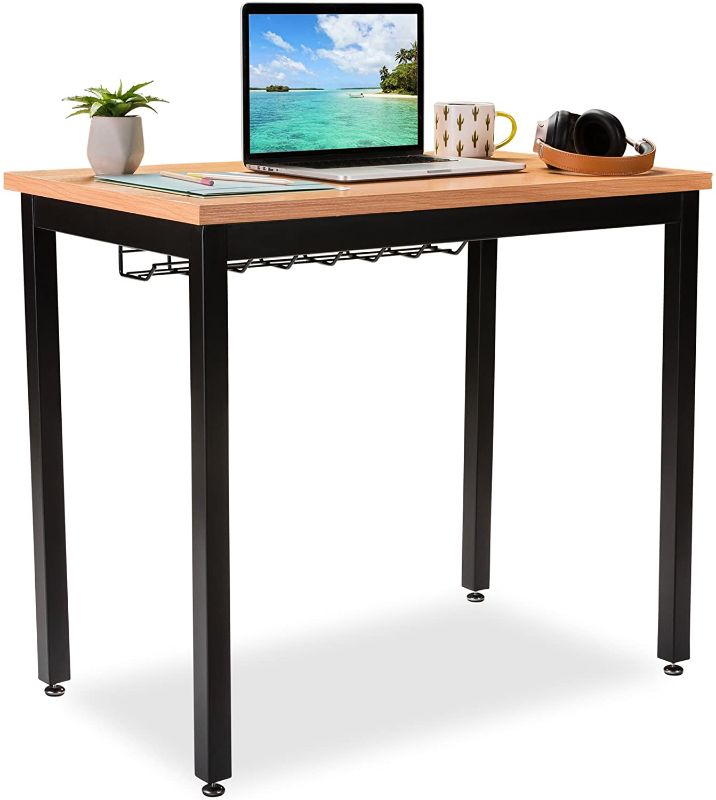 Photo 1 of The Office Oasis Small Computer Desk with Cable Management Tray, 36in Length, Pear 36"D x 22"W x 29.5"H

