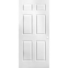 Photo 1 of 30 in. x 80 in. Textured 6-Panel Hollow Core Primed Composite Interior Door Slab
