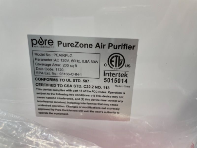 Photo 3 of Pure Enrichment®? PureZone™? True HEPA Medium-Large Room Air Purifier, UV Light Sanitizer, 3 Stage Filtration, Helps Eliminate Bacteria, Smoke, Pollen, Dust, Mold, & Pet Hair 10.8 x 6.9 x 12.1 inches

