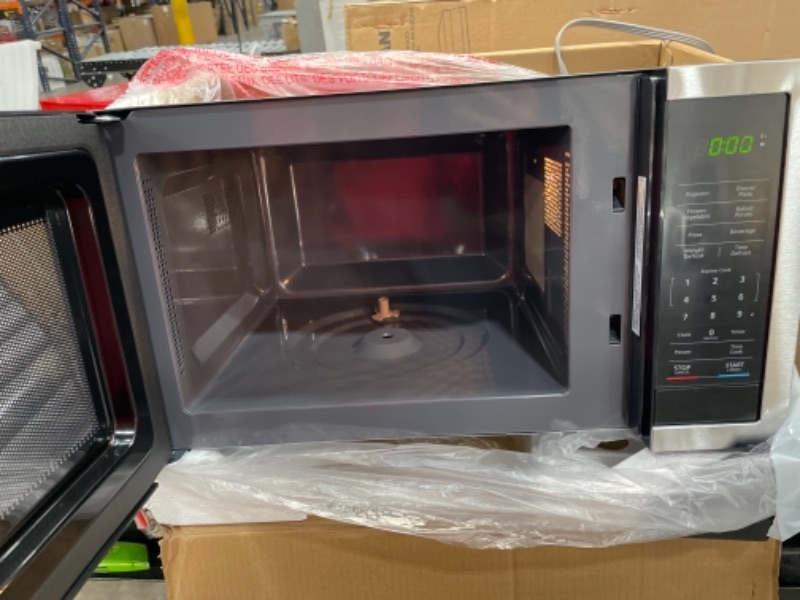 Photo 3 of 0.9 cu. ft. Countertop Microwave in Stainless Steel with Gray Cavity
