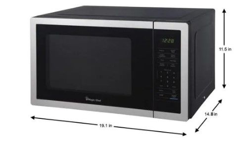 Photo 1 of 0.9 cu. ft. Countertop Microwave in Stainless Steel with Gray Cavity
