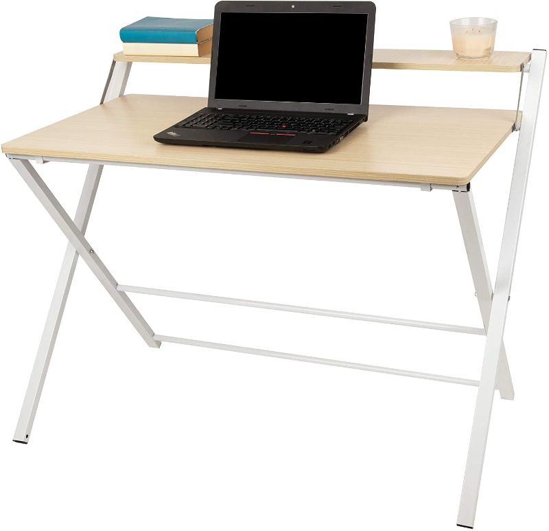 Photo 1 of Mind Reader Folding Table Portable Home Office, 2 Tier Laptop Desk for Small Spaces, One Size, White
PARTS ONLY