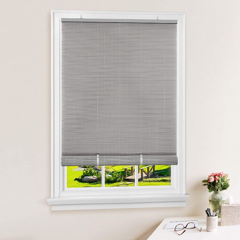 Photo 1 of Achim Home Furnishings Vinyl Roll-Up Blind Cordless Solstice, 30" x 72", Grey
