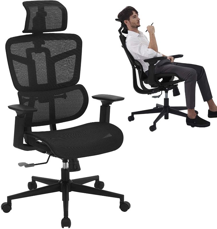 Photo 1 of SAMOFU Office Chair - Ergonomic High Back Desk Chair with Backrest Lifting, Waistrest Angle Adjustment-Reclining & Rocking Mesh Computer Chair with...
PARTS ONLY