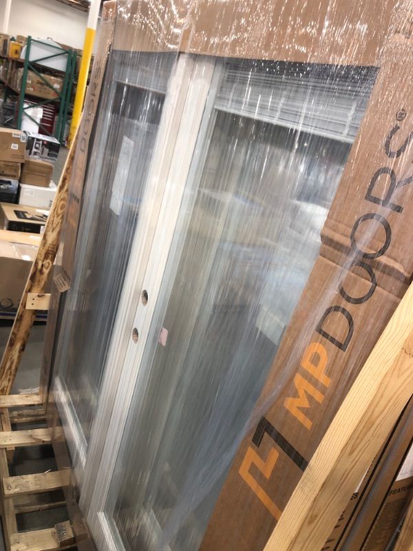 Photo 1 of 72 in. x 80 in. Fiberglass Smooth White Left-Hand Outswing Hinged Patio Door
