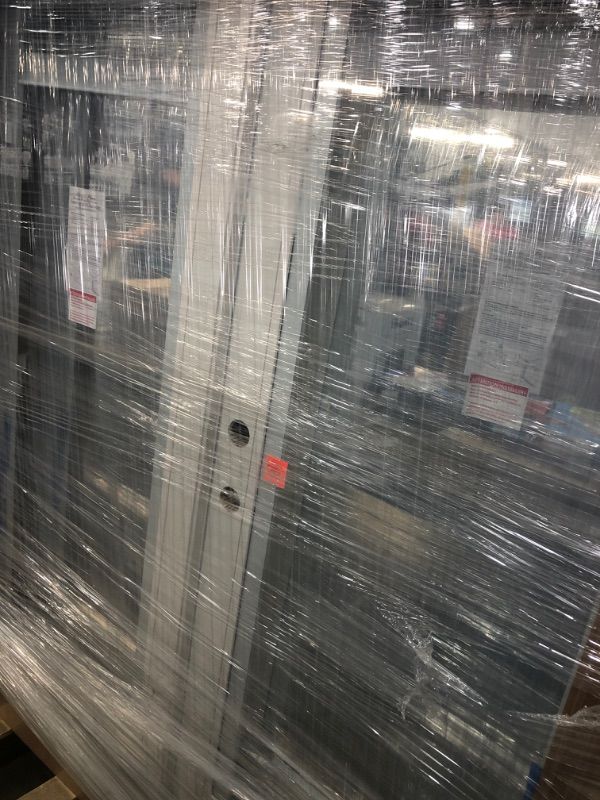 Photo 1 of 72 in. x 80 in. Fiberglass Smooth White Left-Hand Outswing Hinged Patio Door
