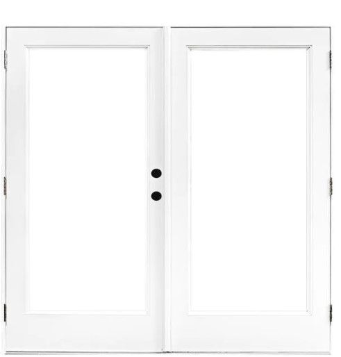 Photo 1 of 72 in. x 80 in. Fiberglass Smooth White Left-Hand Outswing Hinged Patio Door