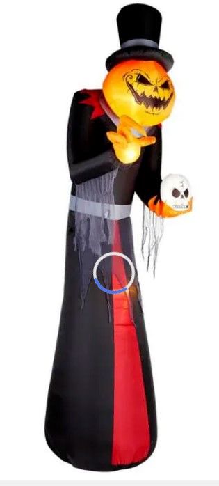 Photo 1 of 12 ft Giant- Sized Pumpkin Head Reaper w/ Top Hat Airblown Halloween Inflatable