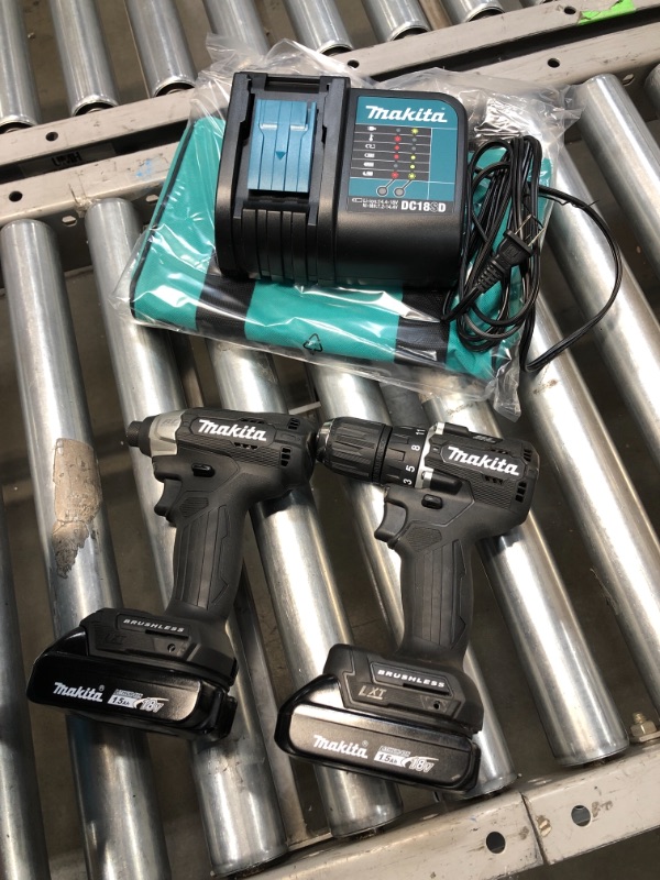 Photo 4 of Makita CX203SYB 18V LXT Sub-Compact Driver-Drill and Impact Driver Combo Kit - Black/Green