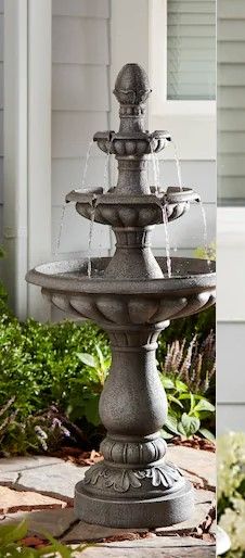 Photo 1 of 3 Tier fountain 46.3-in H Resin Tiered Fountain Outdoor Fountain