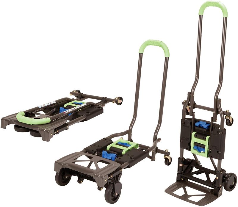 Photo 1 of Cosco 12222PBG1E Shifter 300-Pound Capacity Multi-Position Heavy Duty Folding Dolly, Green hand-trucks 1 wheel is broken
