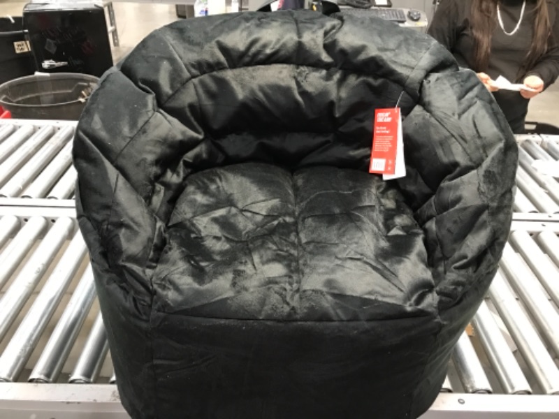 Photo 2 of Big Joe Stack Chair, Black Plush Bean Bag
