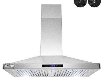 Photo 1 of AKDY 30 In. Convertible Kitchen Wall Mount Range Hood In Stainless Steel With Filters
