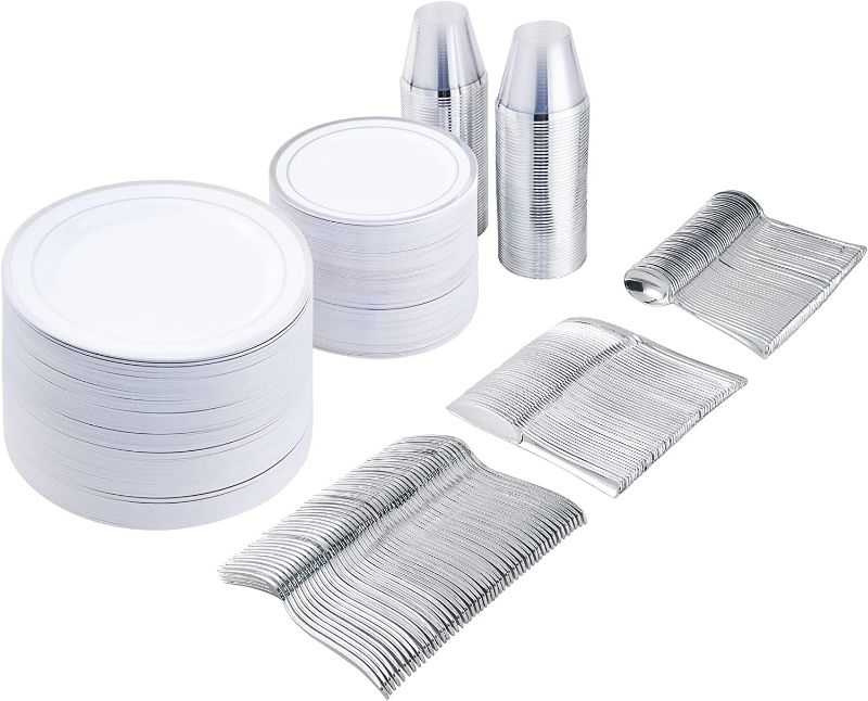 Photo 1 of 600 Piece Silver Dinnerware Set–300 piece