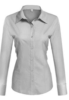 Photo 1 of Hotouch Womens Cotton Basic Button Down Shirt Slim Fit Dress Shirts
