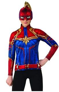 Photo 1 of Rubie's Costume Co. Women's Captain Marvel Hero Top and Headpiece
