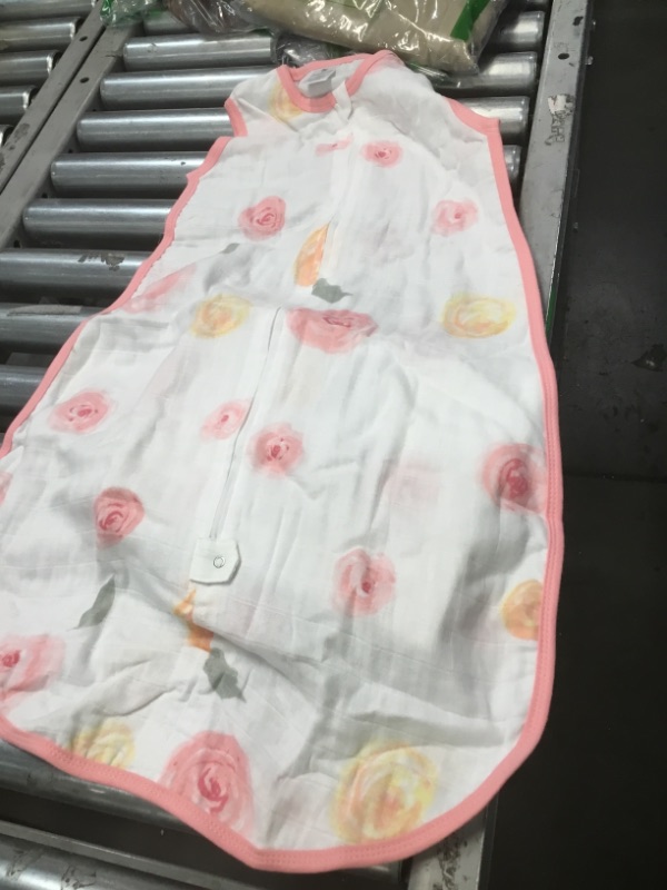 Photo 1 of Amazing Baby Muslin Sleeping Sack, Watercolor Roses, Pink, Medium, Wearable Blanket with 2-way Zipper
