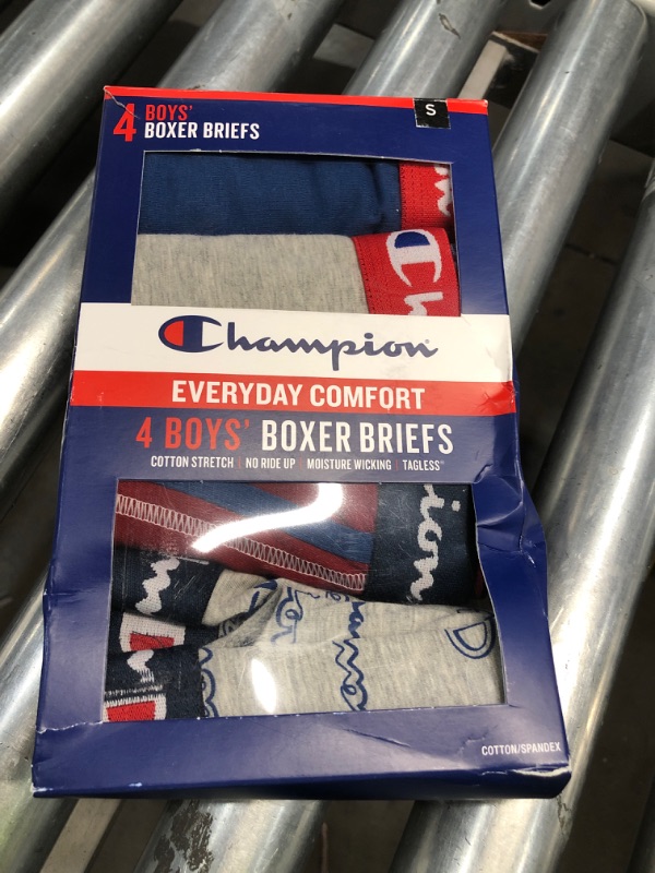 Photo 2 of Champion Boys' Everyday Comfort Cotton Stretch Boxer Briefs 4-Pack
