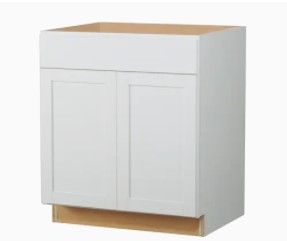 Photo 1 of 30-in W x 35-in H x 23.75-in D LIGHT GREY Doors Base Fully Assembled Stock Cabinet similar to stock photo