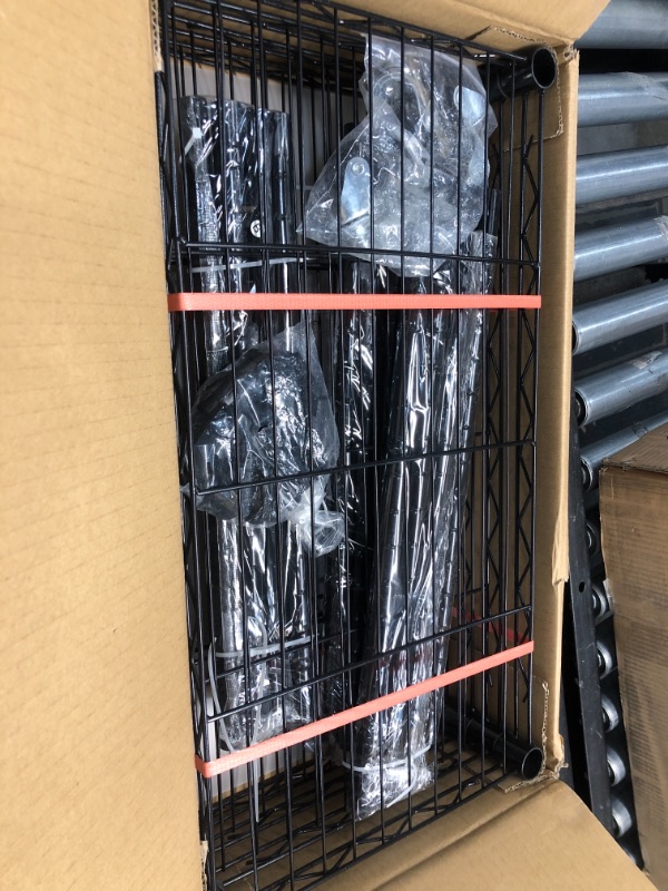 Photo 2 of  4-Shelf Heavy Duty Shelving Storage Unit on 3'' Wheel Casters, Metal Organizer Wire Rack, 36"L x 14"W x 57.75"H - Black

