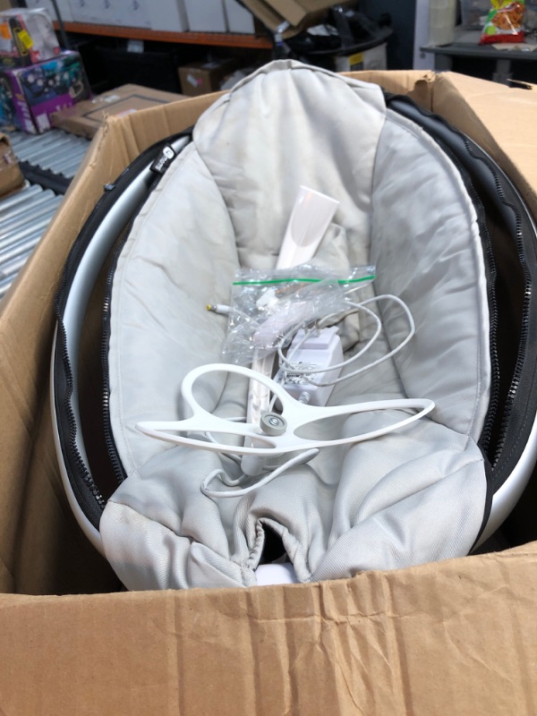 Photo 1 of 4moms mamaRoo 4 Multi-Motion Baby Swing, Bluetooth Baby Rocker with 5 Unique Motions, Cool Mesh Fabric, Grey
