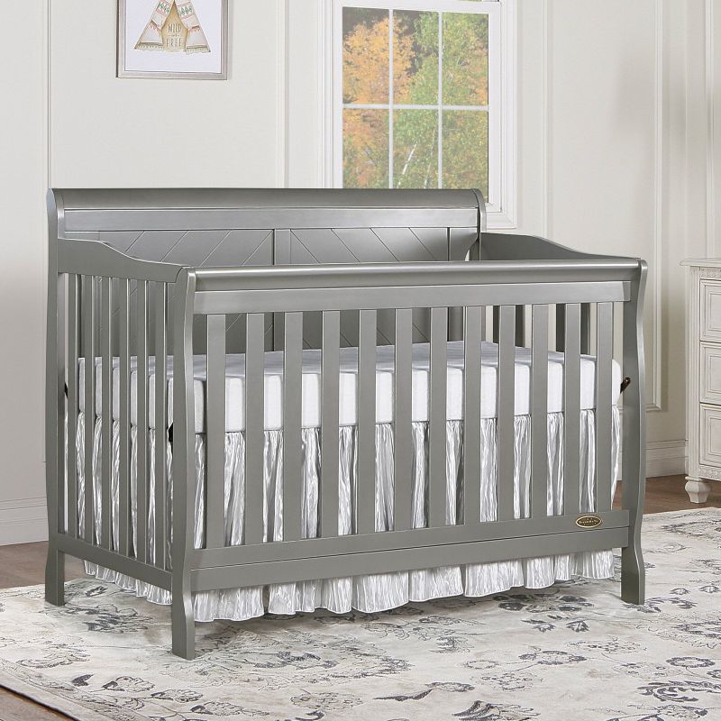 Photo 1 of Dream on Me Ashton Full Panel Convertible 5 in 1 Crib in Storm Grey
