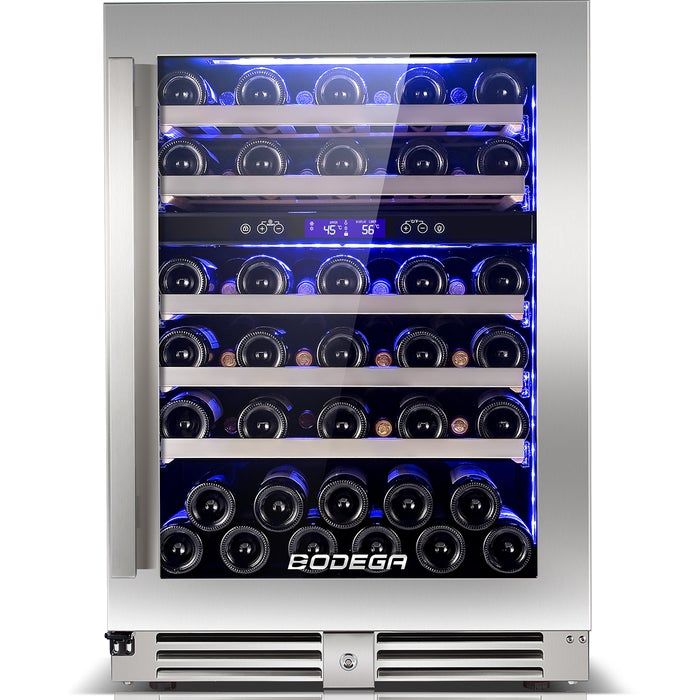 Photo 1 of  ERROR CODE *** BODEGAcooler 24" Built-in 52 Bottles Wine Cooler with Wood Shelves, Dual Zone
