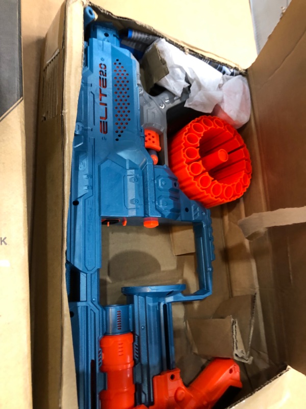 Photo 1 of NERF Elite 2.0 Shockwave RD-15 Blaster, 30 Darts, 15-Dart Rotating Drum, Pump-Action Slam Fire, Built-in Customizing Capabilities
