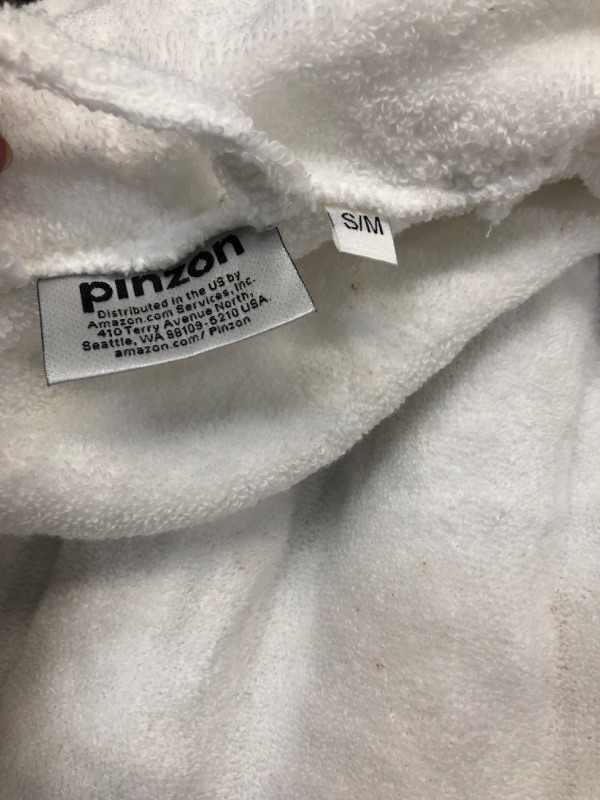 Photo 3 of Amazon Brand – Pinzon Terry Bathrobe 100% Cotton, White, Small / Medium
