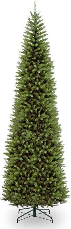 Photo 1 of National Tree Company Artificial Slim Christmas Tree, Green, Kingswood Fir, Includes Stand, 12 Feet
