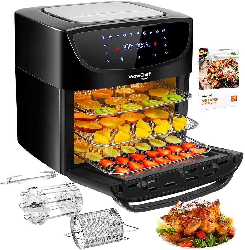 Photo 1 of WowChef Air Fryer Oven Combo 20 Quart, Convection Toaster Oven Dehydrator, 10-in-1 Air Fryer with Rotisserie and Racks, Large Capacity Airfryer for Family, 9 Accessories with Cookbook, ETL Certified