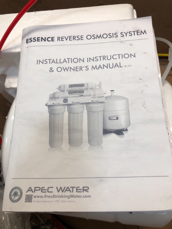 Photo 7 of APEC Water Systems ROES-50 Essence Series Top Tier 5-Stage Certified Ultra Safe Reverse Osmosis Drinking Water Filter System