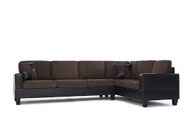 Photo 1 of BOX 1/4 ONLY - 3 Piece Modern Soft Reversible Microfiber and Faux Leather Sectional Sofa with Ottoman
