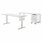 Photo 1 of TABLE TOP ONLY - Bush Business Furniture 400 Series Height Power Standing Desk with Credenza and Drawers, 72W x 30D WHITE