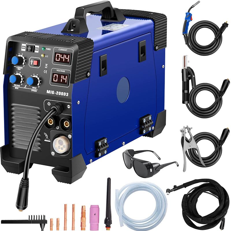 Photo 1 of Mophorn MIG Welder 200 Amp MIG TIG Arc Welder 3 in 1 Welder Welding Machine 220V TIG Welder Lift ARC Welder MMA Stick IGBT DC Inverter Welder Digital Display Combo Welding Machine
