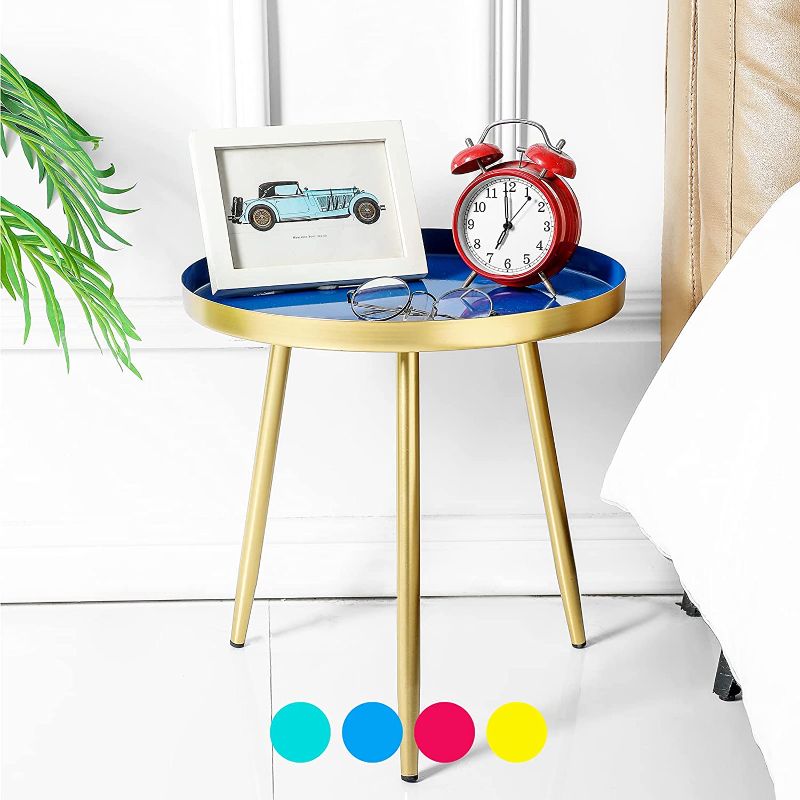 Photo 1 of 
TFer Round Side Table Modern End Table Metal Narrow Nightstand Organizer Boho Small Coffee Table for Bed Room, Living Room Sofa, Kitchen, Small Spaces,...
Color:Blue