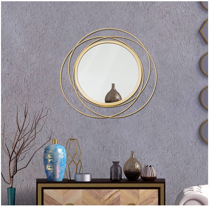 Photo 1 of 
Cityelf 14'' Gold Circle Mirror Wall Decor Wire Metal Mirror Art Round Mirror Home Decor Hanging Mirror for Living Room/Bedroom/Bathroom/Entryway...
Color:Circles