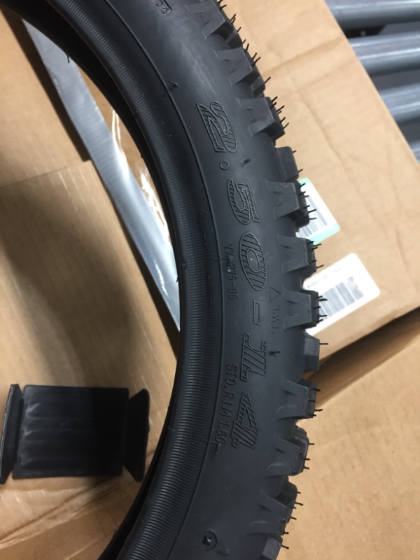 Photo 5 of  Dirt Bike Tire 2.50-14 Front or Rear Off-Road Compatible with Suzuki DRZ110 20003-05, DS80 1987-00, JR80 2001-04, RM50 1987-80, RM60 2003/1979-83

innertube included //
