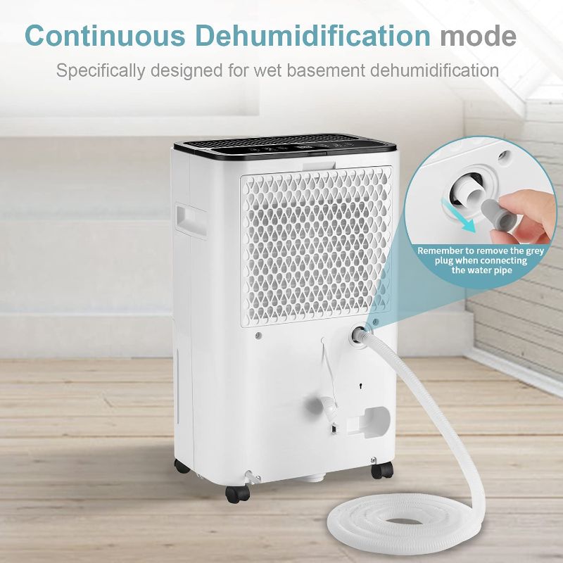 Photo 1 of HOGARLABS 3500 Sq Ft 50 Pint Dehumidifier for Home Basements Bathroom Bedroom, Dehumidifier with Drain Hose for Medium to Large Room, Intelligent Humidity Control Dehumidifier with Laundry Dry

//TESTED, POWERS ON//EXTREMELY DIRTY

