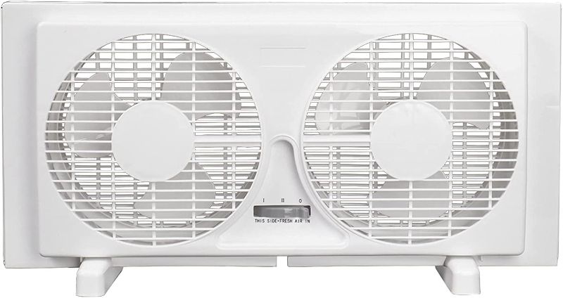 Photo 1 of 
EVELYN Twin Window Fan 9-inch with Manual Reversible Airflow Control, Auto-Locking Expanders, and 2-Speed Fan Switch (Min. 22.4" Max. 34.3")...