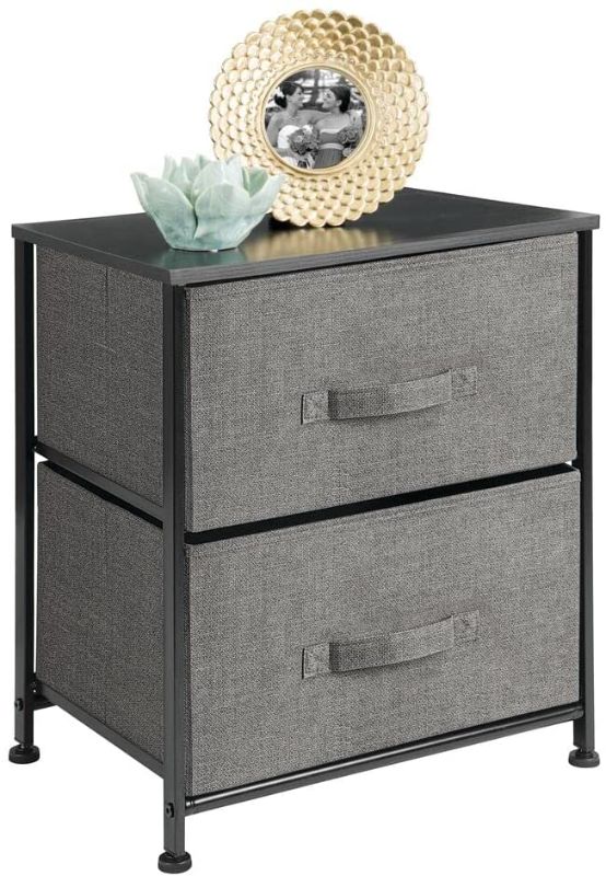 Photo 1 of 
mDesign Storage Dresser End/Side Table Night Stand Furniture Unit - Small Standing Organizer for Bedroom, Office, Living Room, and Closet - 2 Drawer...
Color:Charcoal