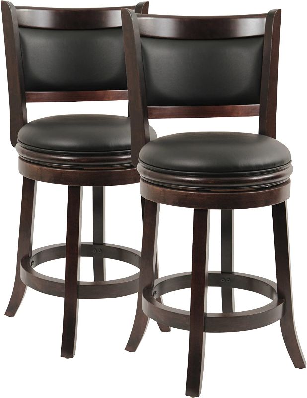 Photo 1 of **INCOMPLETE**
Boraam Augusta Counter Height Swivel Stool, 24-Inch, Cappuccino, 2-Pack
