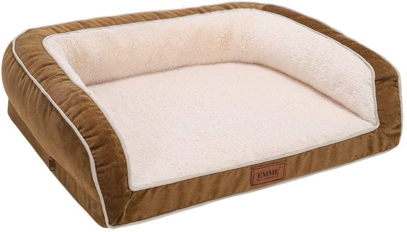 Photo 1 of **SLIGHTLY DIFFERENT FROM STOCK PHOTO**
EMME Sofa Style Orthopedic Dog Beds, Deluxe Pet Couch Bed with Egg Foam Mattress and Removable Washable Fleece Cover for Small, Medium and Large Dogs
