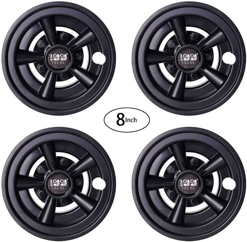 Photo 1 of 10L0L Golf Cart Wheel Covers Hub Caps (Set of 4), Compatible with EZGO Club Car Yamaha Carts 8"- Black
