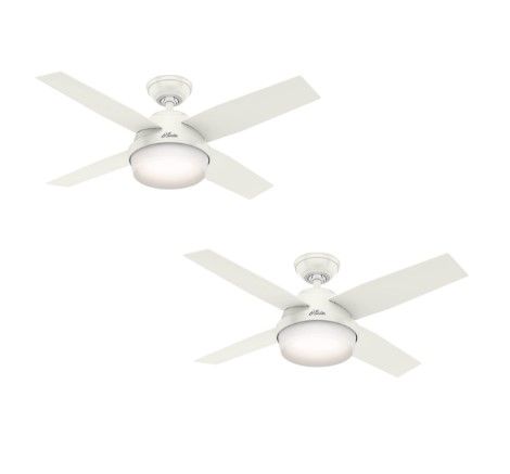 Photo 1 of *Similar to stock photo*
Hunter Dempsey Ceiling Fan with LED Light and Handheld Remote, White (2 Pack)

