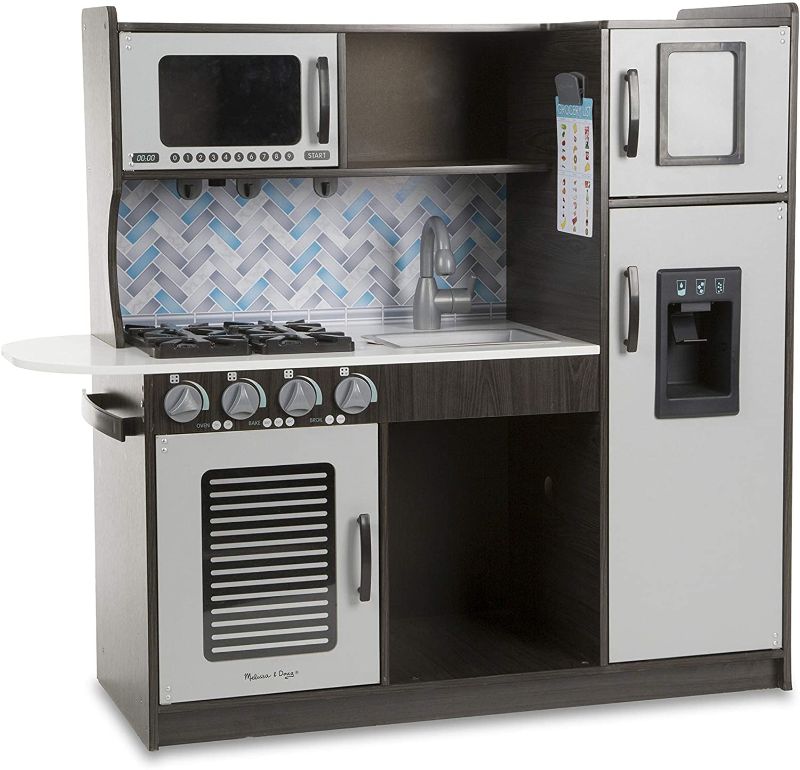 Photo 1 of Melissa & Doug Wooden Chef’s Pretend Play Toy Kitchen With “Ice” Cube Dispenser – Charcoal
