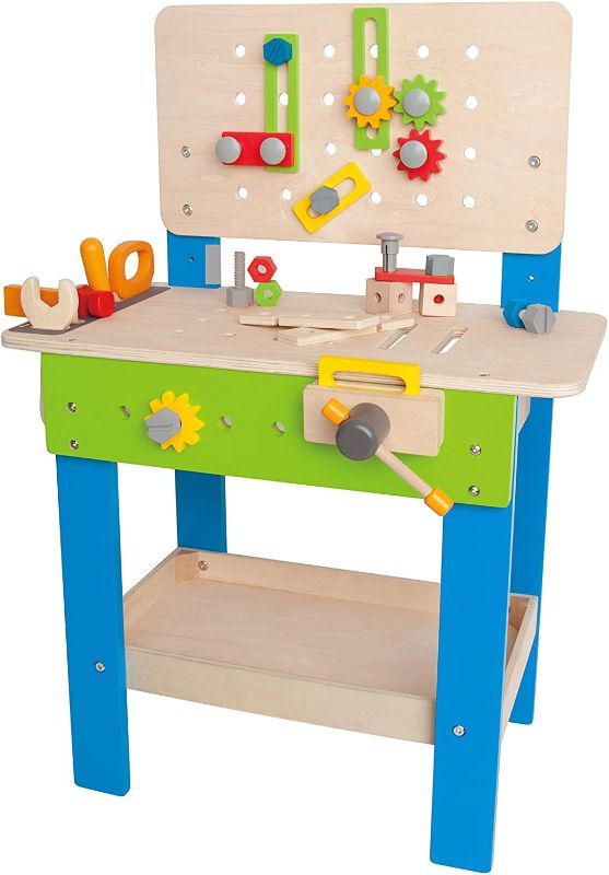 Photo 1 of Hape Wooden Child Master Tool and Workbench Toy Pretend Builder Set for Kids 3+
