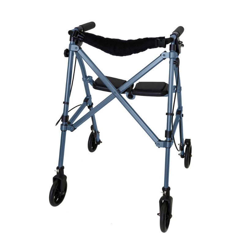 Photo 1 of Able Life 4-Wheel Space Saver Folding Travel Walking Aid Walker Rollator in Cobalt Blue
