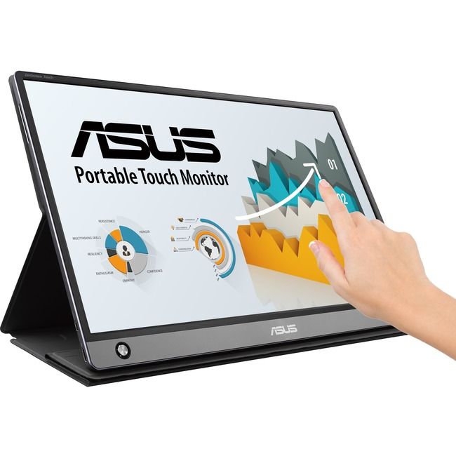 Photo 1 of Asus ZenScreen MB16AMT 15.6" LCD Touchscreen Monitor - 16:9 - 5 ms GTG - Capacitive - Multi-touch Screen - 1920 x 1080 - Full HD - 250 Nit - Maximum